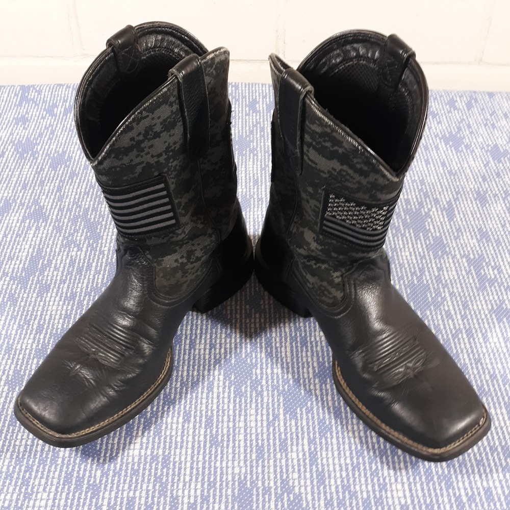 Ariat Sport Patriot Boots Mens 9 D Western Cowboy Square Toe Leather Camo USA